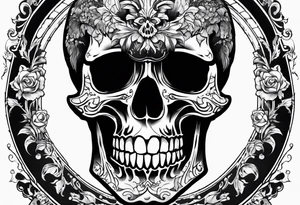 A wedding alter that is the open mouth of a giant skull tattoo idea