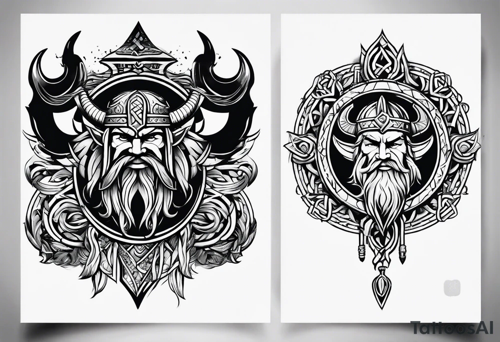 Viking symbols tattoo idea