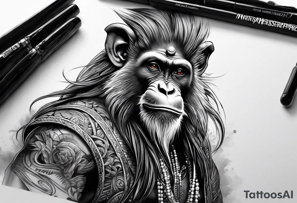 hip mandril tattoo idea