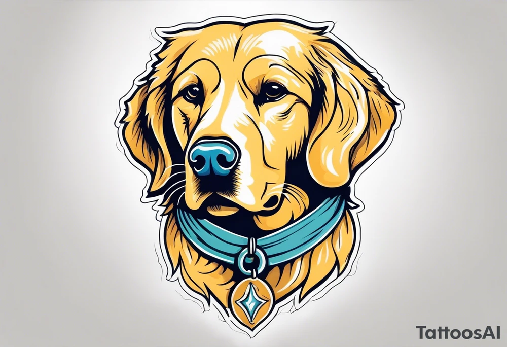 a golden retriever in a gi tattoo idea