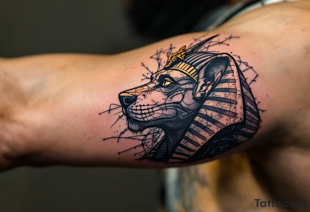 egyptian theme animals tattoo idea