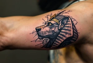 egyptian theme animals tattoo idea