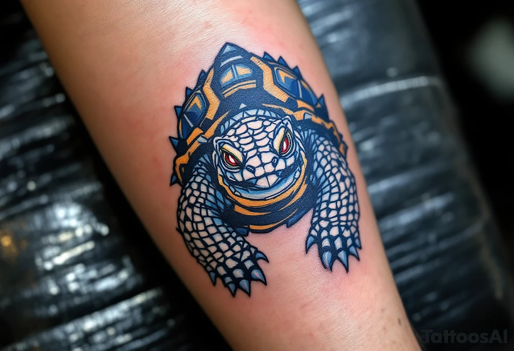 Blastoise using hydro pump tattoo idea