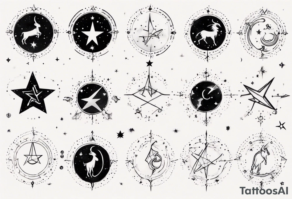 Capricorn constellation among other stars tattoo idea