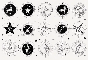 Capricorn constellation among other stars tattoo idea