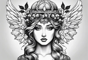 Acorn being carried by angel tattoo idea