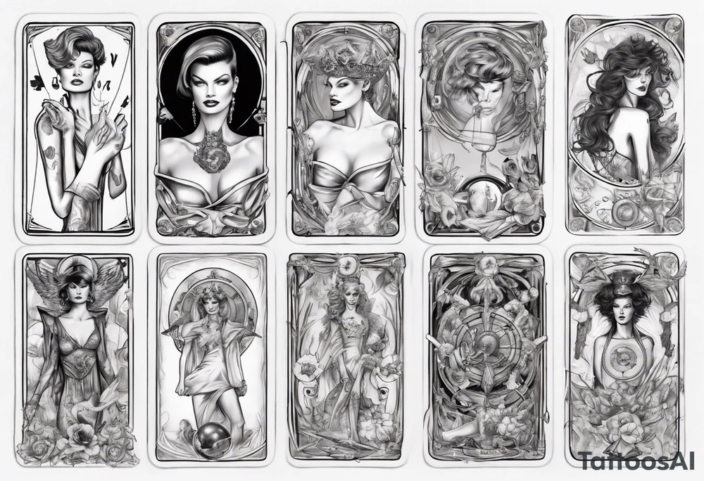 Linda Evangelista in a Tarot tattoo idea
