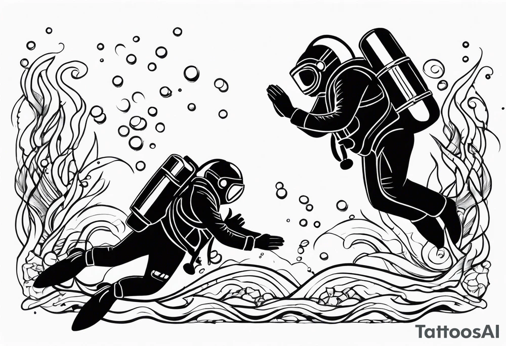 scuba divers tattoo idea