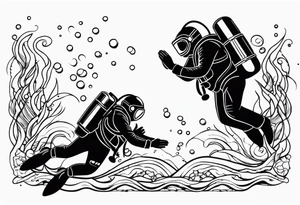 scuba divers tattoo idea