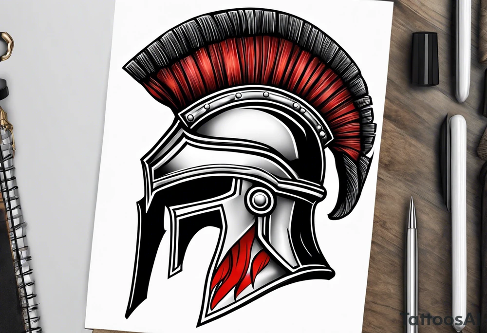 Spartan helmet tattoo idea