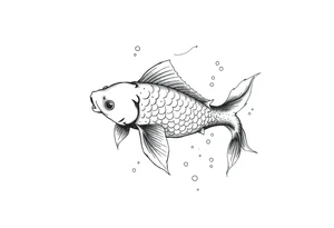 koi fish swimming upstream tattoo idea