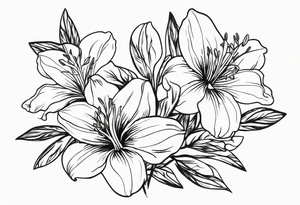 alstroemeria flowers surrrounded by greenary with powerful words some where in the tattoo tattoo idea