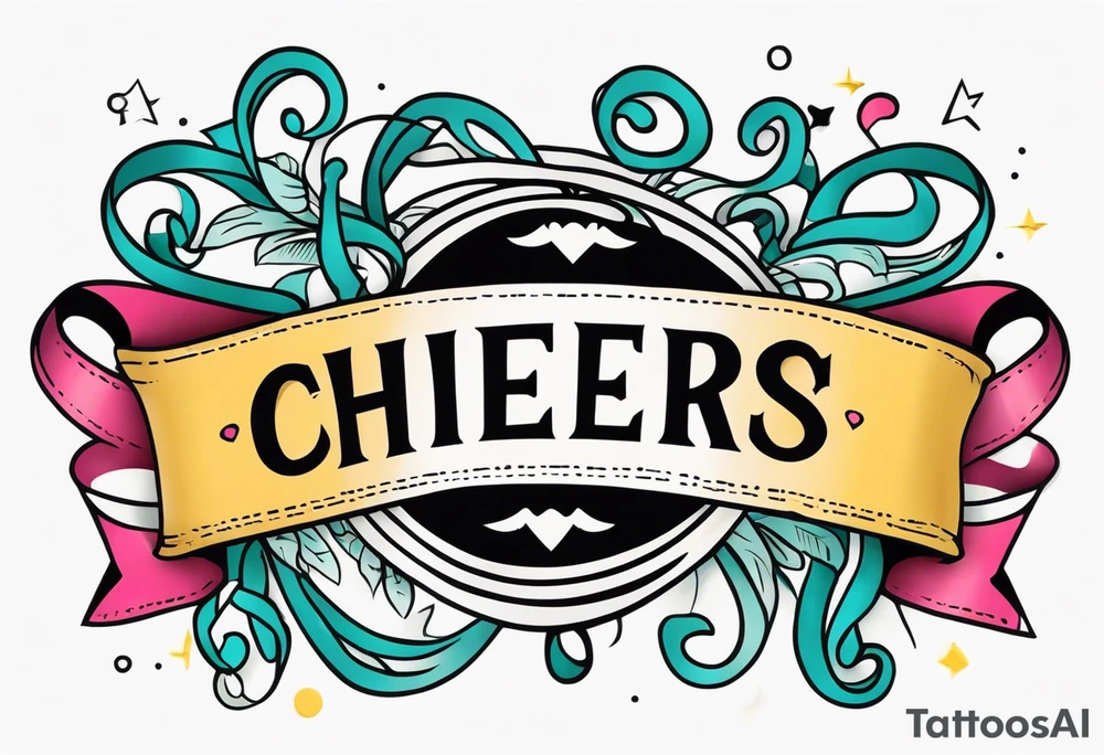 Cheers Mate text, armband +Cancer Ribbon tattoo idea