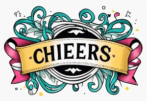 Cheers Mate text, armband +Cancer Ribbon tattoo idea