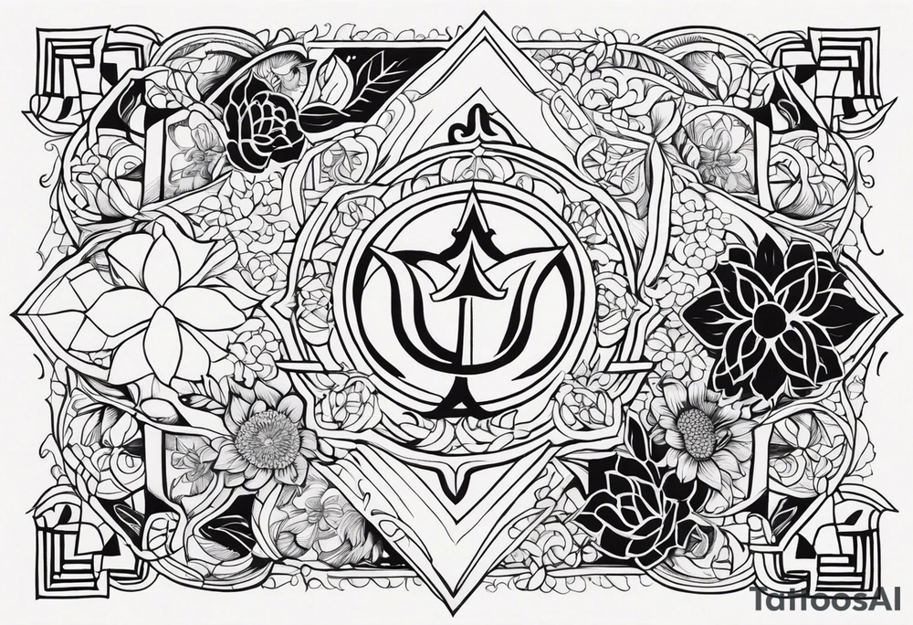 I want to combine elements that represent my mother's last name, which originates from Lebanon, and my father's last name which is German tattoo idea
