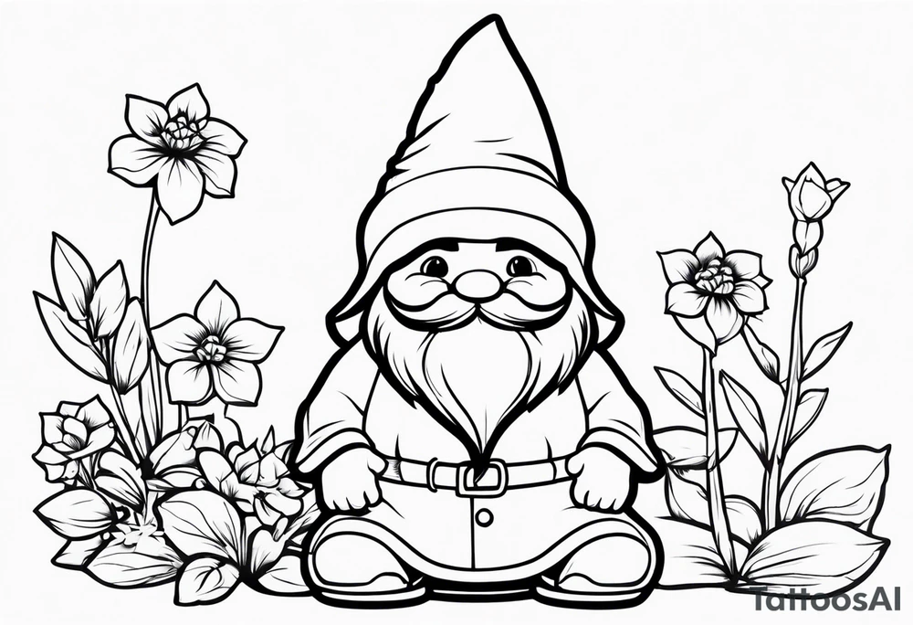 Charming Garden Gnome tattoo idea