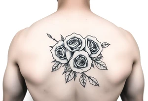 Daniya singleton with roses around it tattoo idea