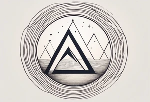 letter delta inside a circle, subtle, for young woman tattoo idea
