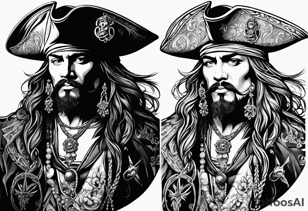 Pirate filigree tattoo idea