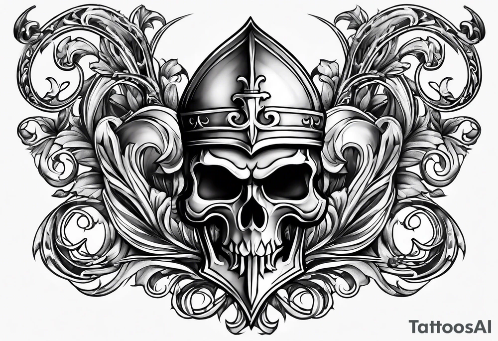 Fleur de lis warrior skeeve tattoo idea