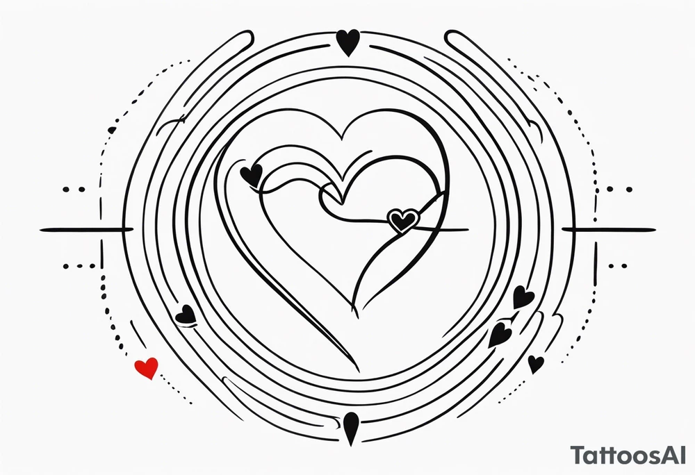 Create a lifeline tattoo. How heartbeats are. You call her bubs. With a few hearts around. tattoo idea