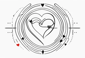 Create a lifeline tattoo. How heartbeats are. You call her bubs. With a few hearts around. tattoo idea
