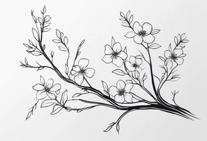 Spine, branches, flowers tattoo idea