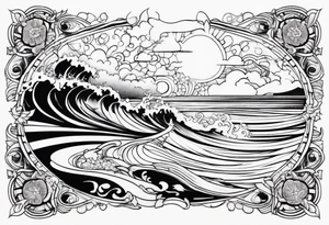Beach and snow tattoo idea