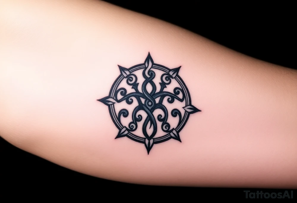 time, yggdrasil, norse symbology, geometric tattoo idea