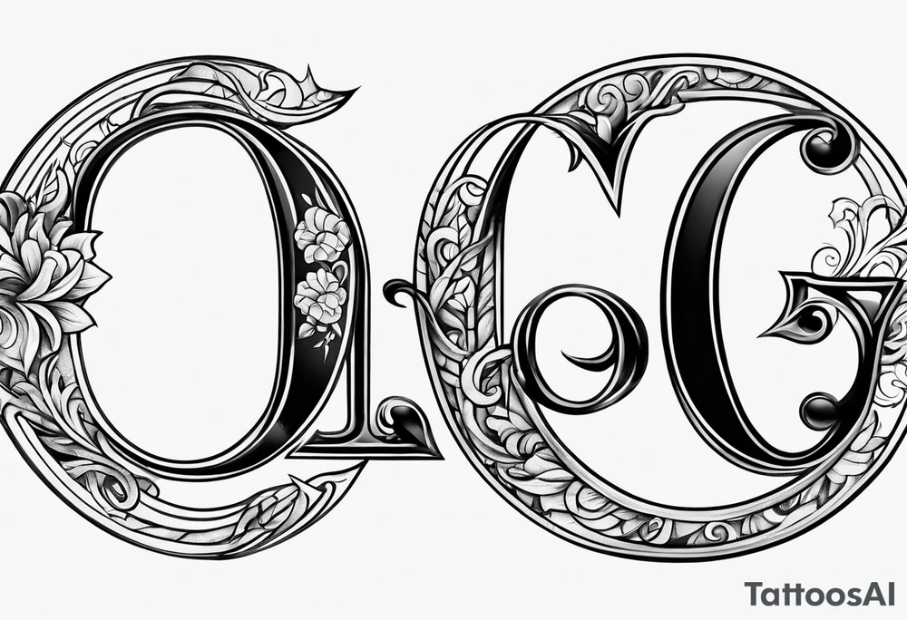Fancy letter D and G tattoo idea