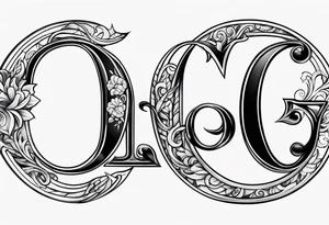 Fancy letter D and G tattoo idea