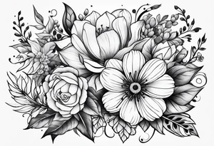 Flower mixture tattoo idea