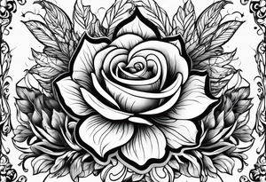 božur flowers mixed with niš fortress tattoo idea