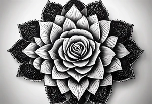 Geometric rose mandala tattoo idea