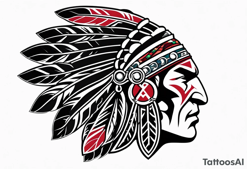 chicago blackhawks indian head logo tattoo idea