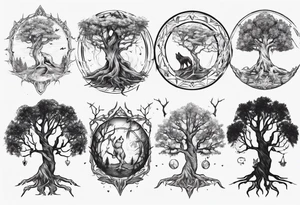 Wolven tree tattoo idea