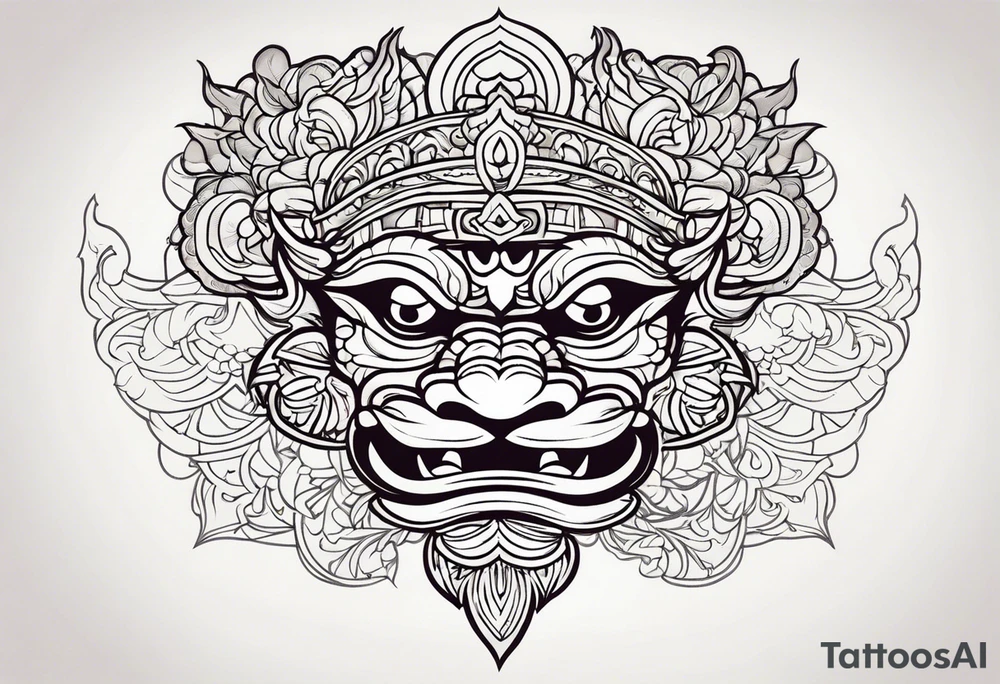 Balanise Barong side view tattoo idea