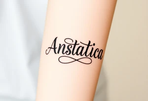 Anastacia in old English font tattoo idea