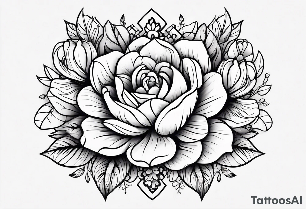 Paw print made of flowers tattoo idea