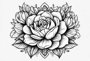 Paw print made of flowers tattoo idea