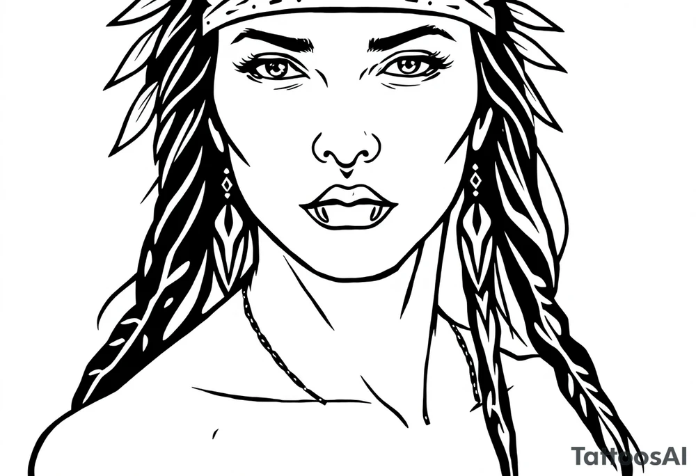 Native American female tattoo idea