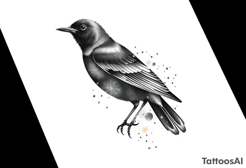 Male European Blackbird tattoo idea tattoo idea