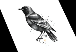 Male European Blackbird tattoo idea tattoo idea