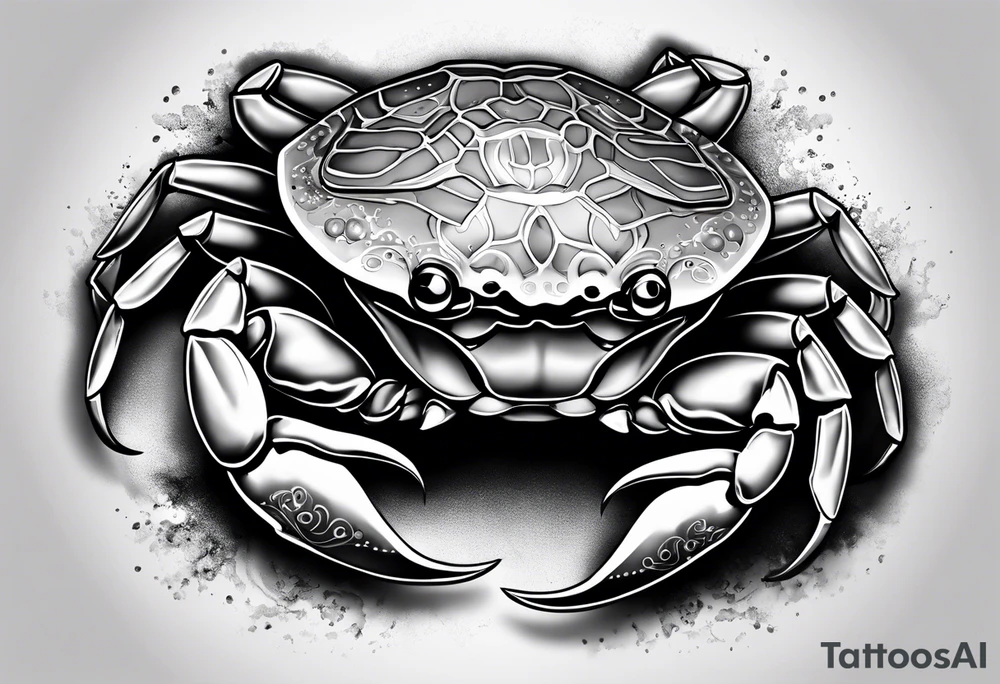 Crab con numero 69 nelle chele tattoo idea
