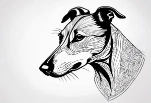 Greyhound head, majestic tattoo idea