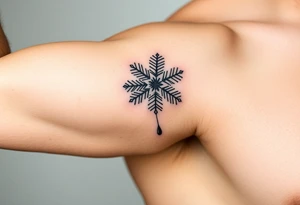 A snowflake melting and turning into rain drops tattoo idea