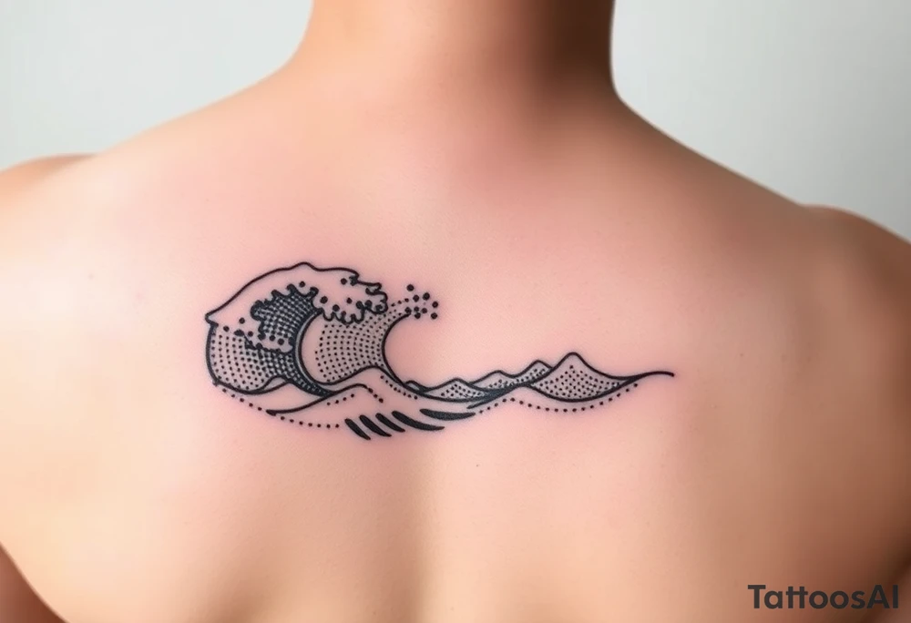 Set of 3 waves rolling into shore tattoo idea