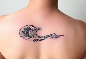 Set of 3 waves rolling into shore tattoo idea