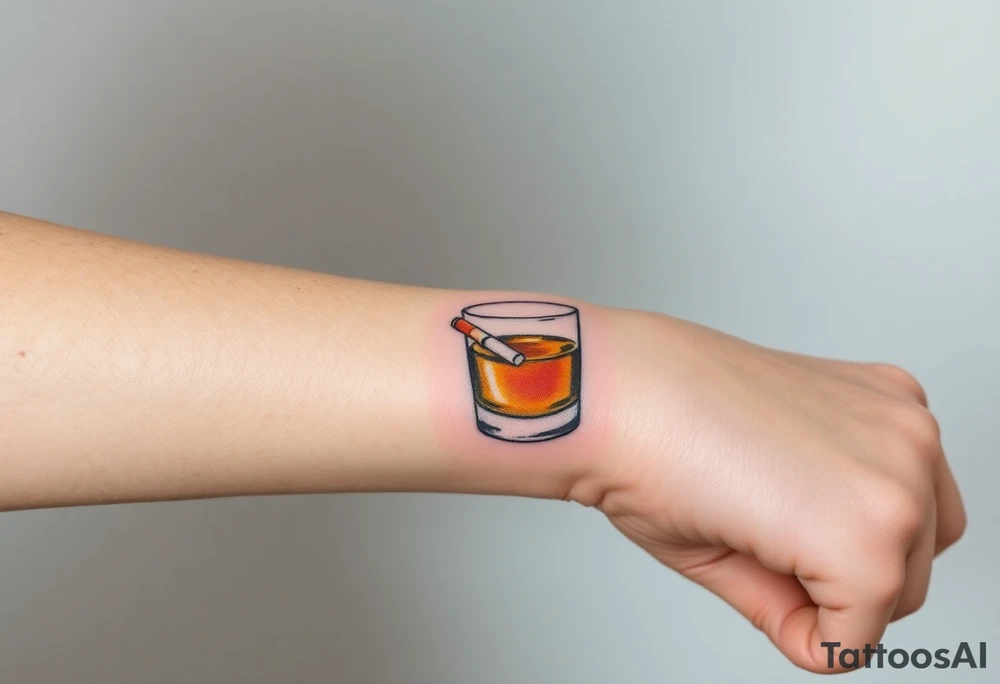 Shot of whiskey and a cigarette tattoo idea