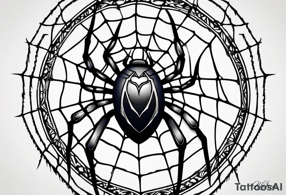 Spider with webs tattoo idea